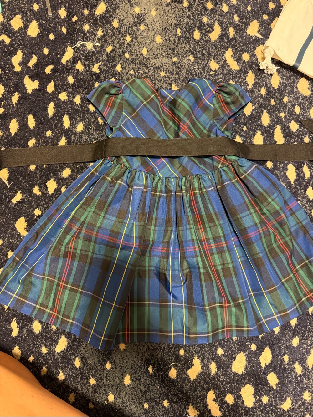 Classic Blue & Green Plaid Girls' Costume Dress